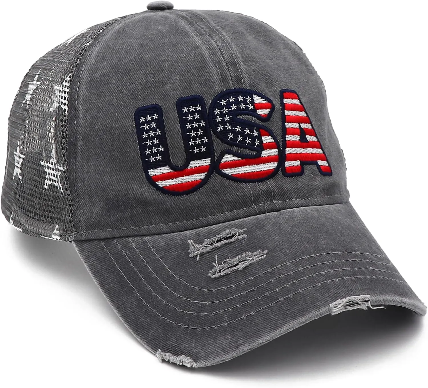 4th of July Hat - American Flag USA Trucker hat for Women Men - Fourth of July Patriotic Hat - 4th of July Accessories