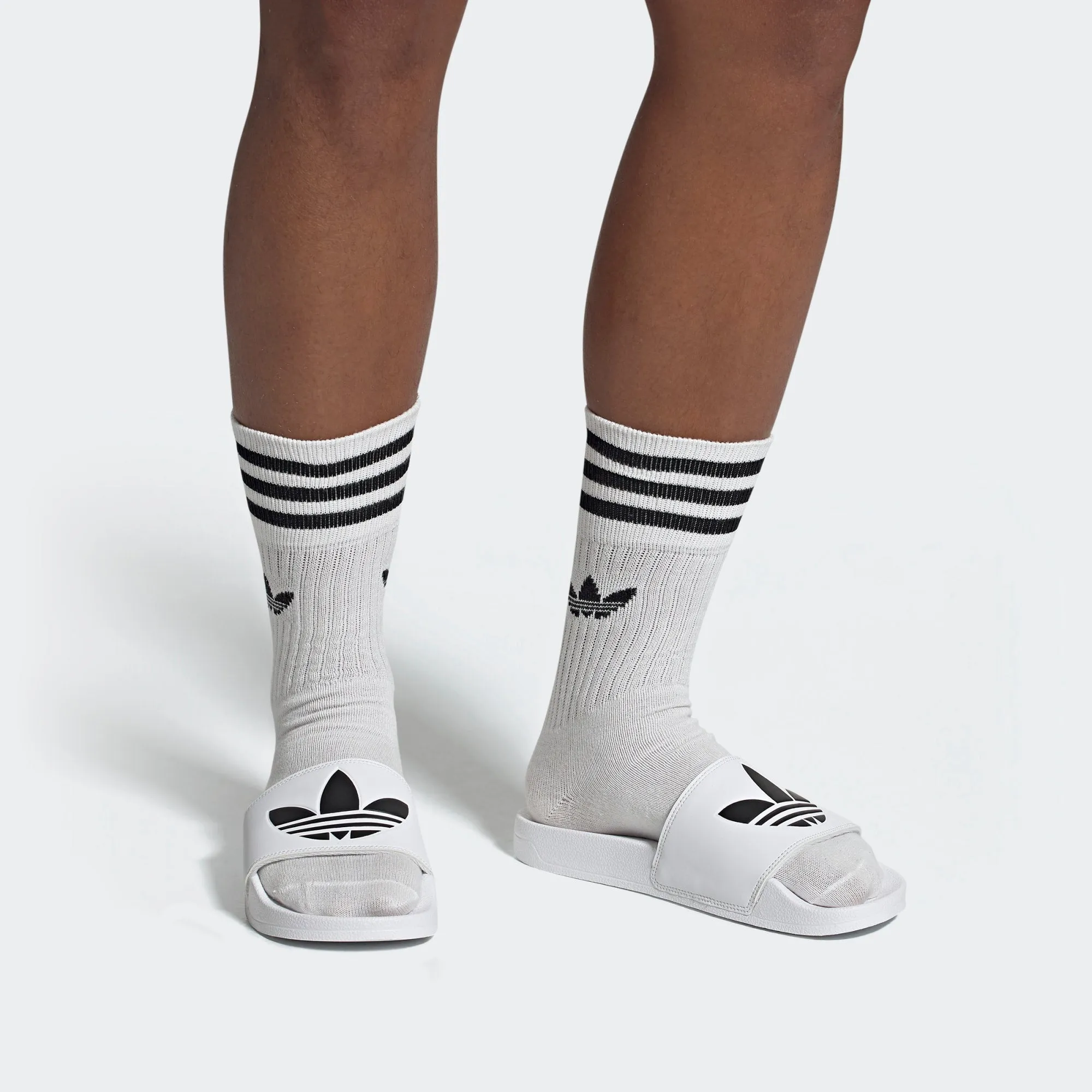 Adidas Adilette Lite Trefoil Slides (White)(FU8297)
