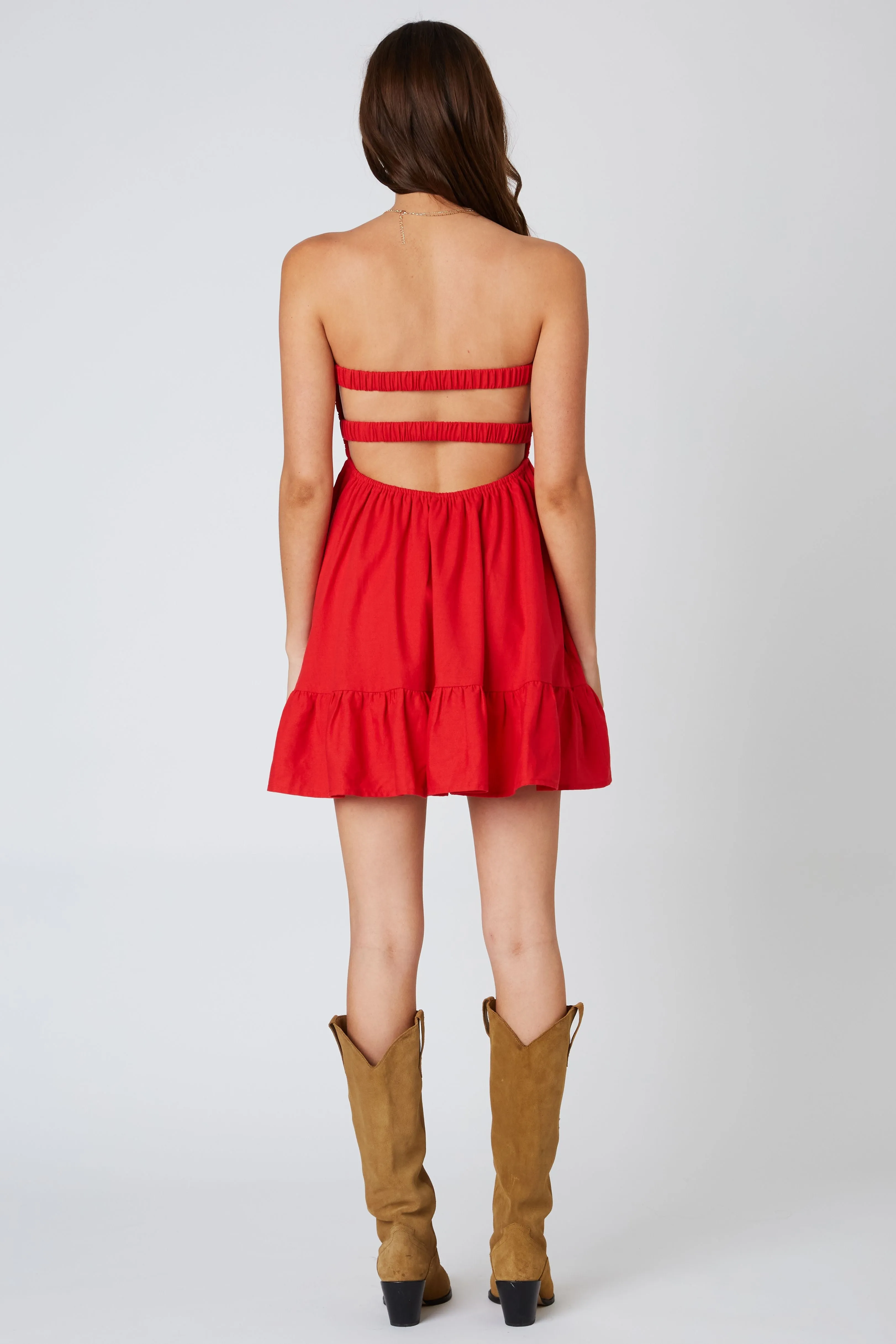 Argie Red Strapless Romper