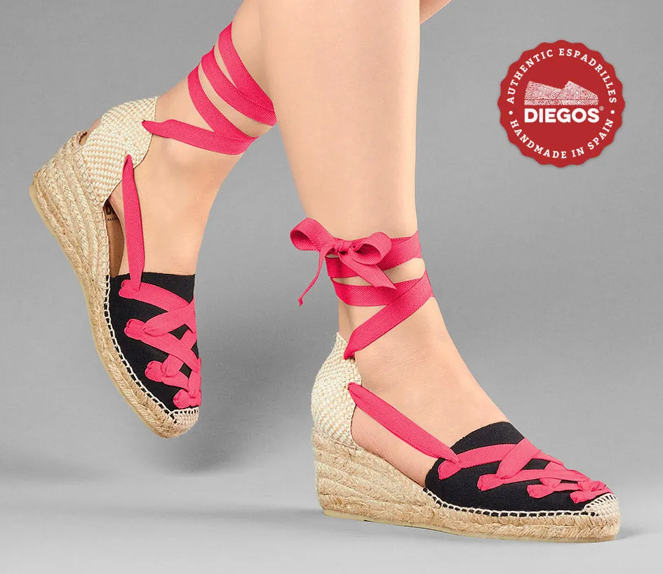 Black Lola high wedge Pamplona espadrilles