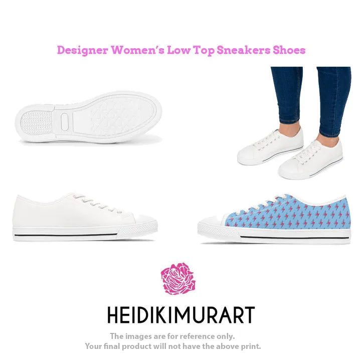 Blue Zebra Striped Women's Sneakers, Zebra Striped Animal Print Women's Low Top Sneakers (US Size: 5.5-12)