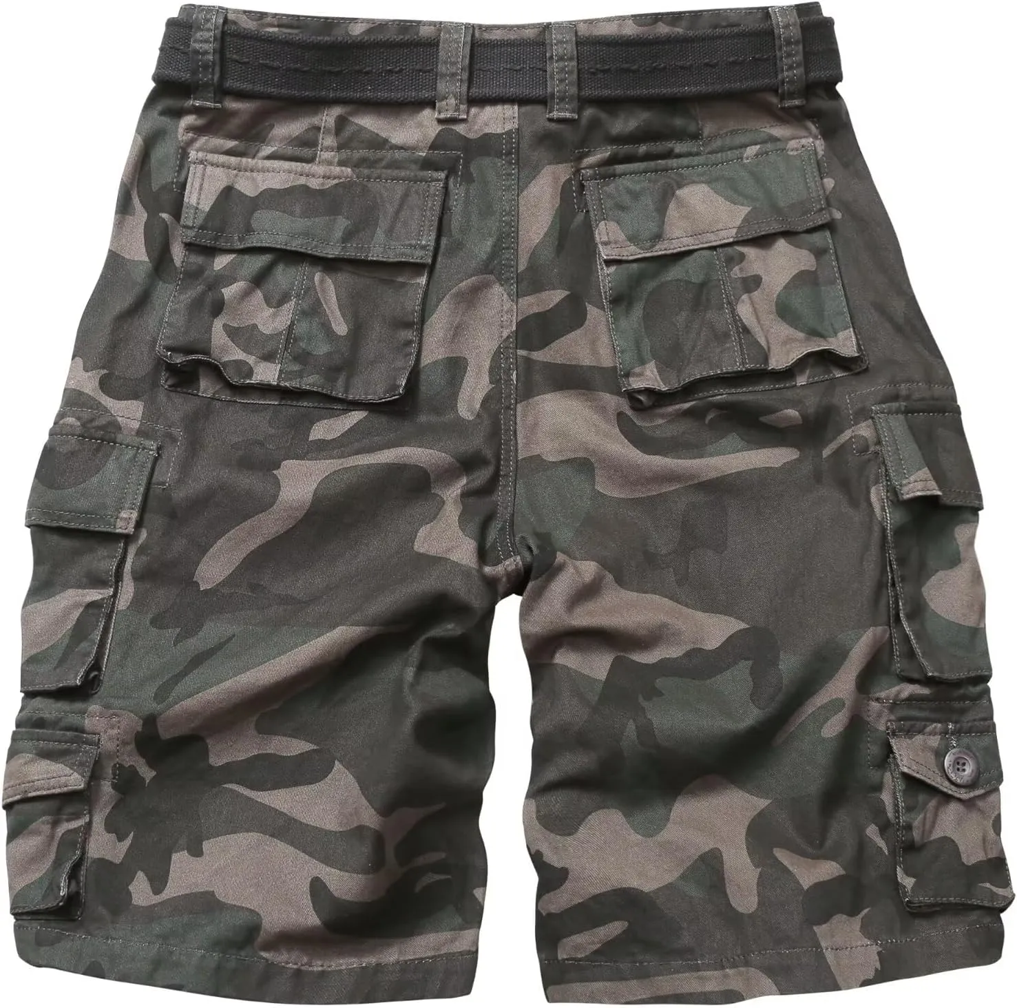 Cargo Short for Men Relaxed Fit Camo Outdoor Hiking Work Cotton Casual Shorts with 9 Pockets No Belt