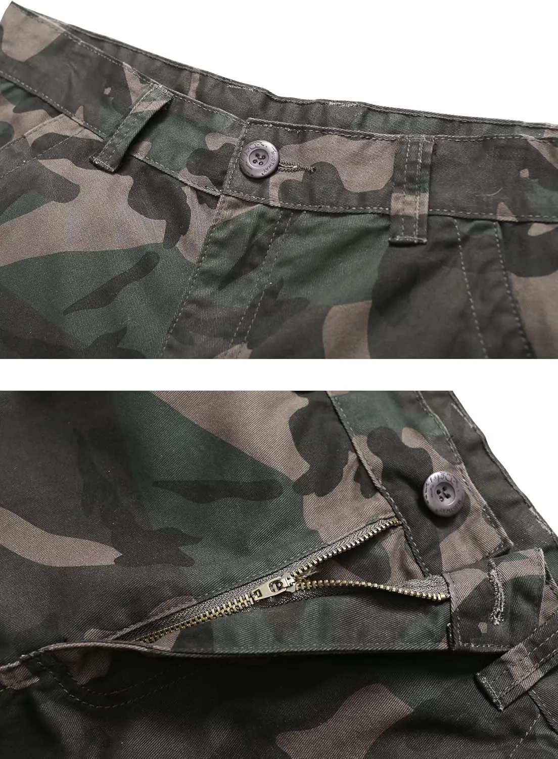 Cargo Short for Men Relaxed Fit Camo Outdoor Hiking Work Cotton Casual Shorts with 9 Pockets No Belt