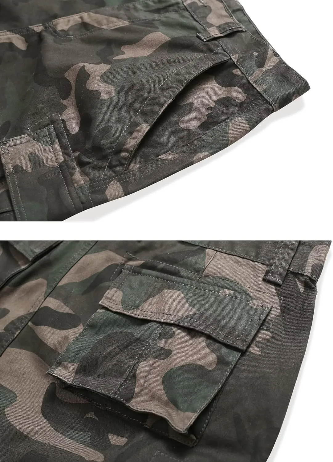 Cargo Short for Men Relaxed Fit Camo Outdoor Hiking Work Cotton Casual Shorts with 9 Pockets No Belt