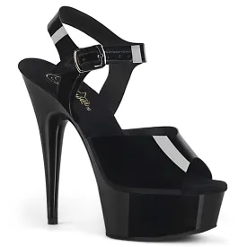 DELIGHT-608N Pleaser Black (Jelly-Like) TPU Sexy Platform Shoes (Pole Dancing Heels)
