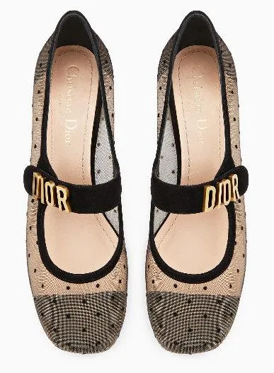 Dior Baby-D Ballet Pump in Black Dotted Swiss