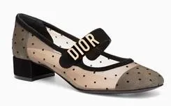 Dior Baby-D Ballet Pump in Black Dotted Swiss