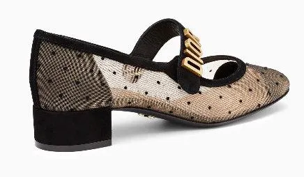 Dior Baby-D Ballet Pump in Black Dotted Swiss
