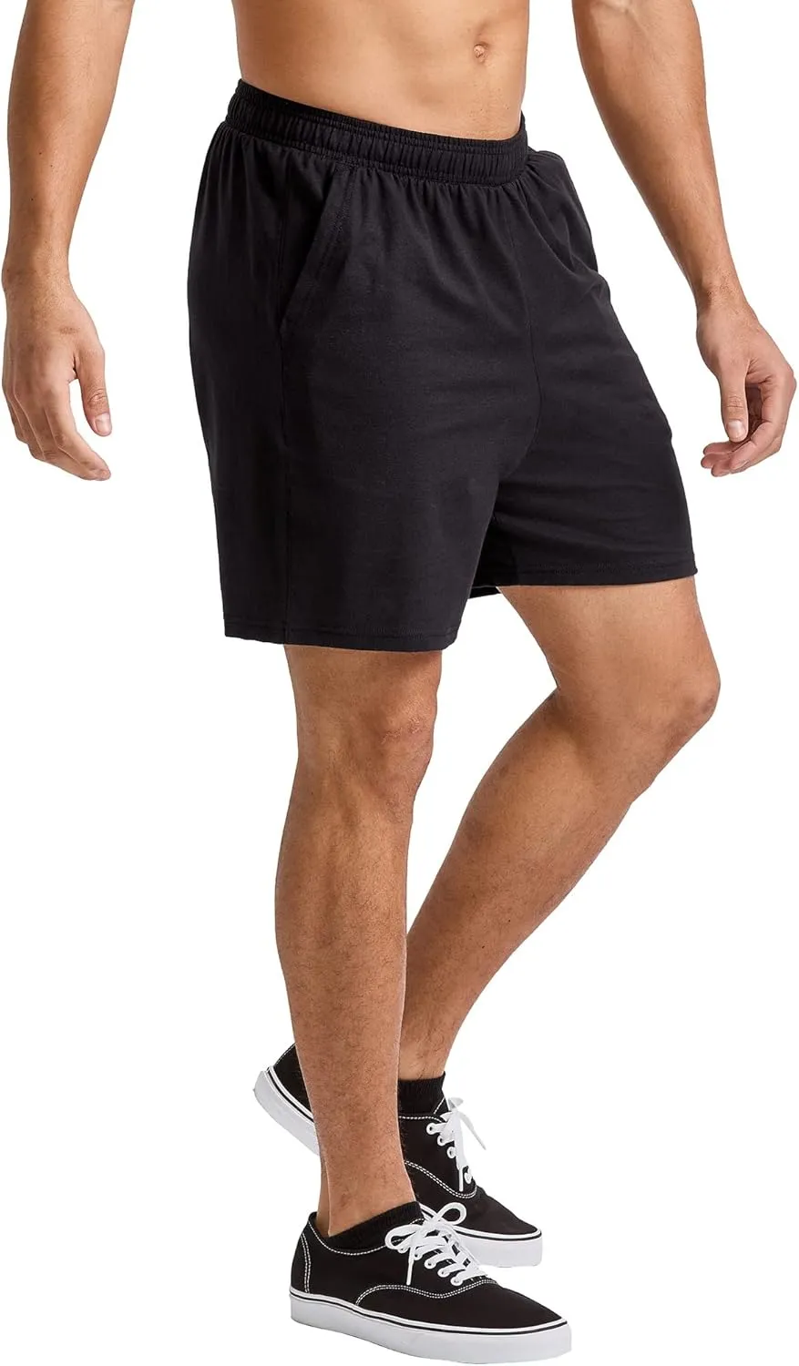 Hanes Men's Originals Cotton Shorts with Pockets, Pull-On Jersey Gym Shorts, 7