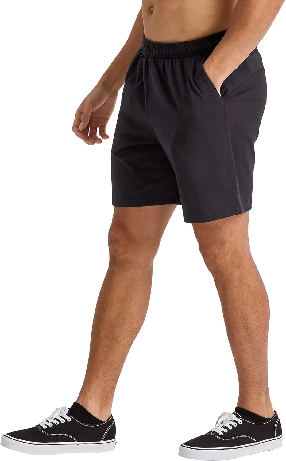 Hanes Men's Originals Cotton Shorts with Pockets, Pull-On Jersey Gym Shorts, 7