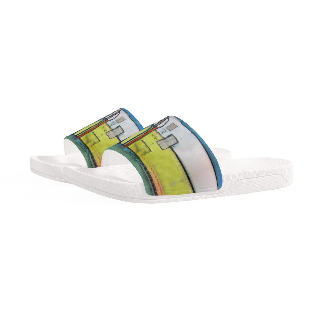 Hearts As One Slide Sandals - White