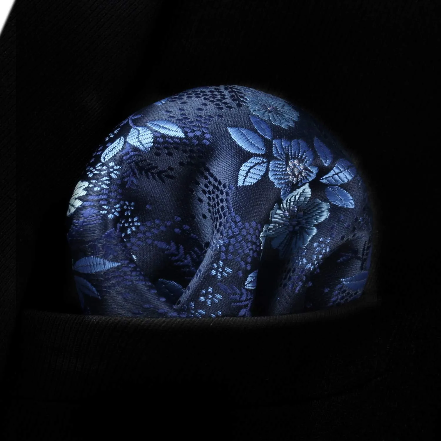 HISDERN Extra Long Ties for Men Classic Floral Tie and Pocket Square Elegant Silk Necktie Handkerchief Set Wedding Party