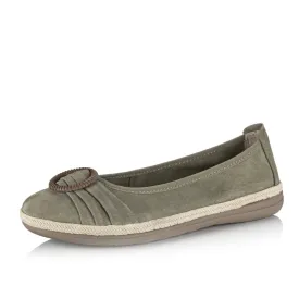Jana Women's 22101-28 727 Softline Leather Ballet Pumps Pistachio Green