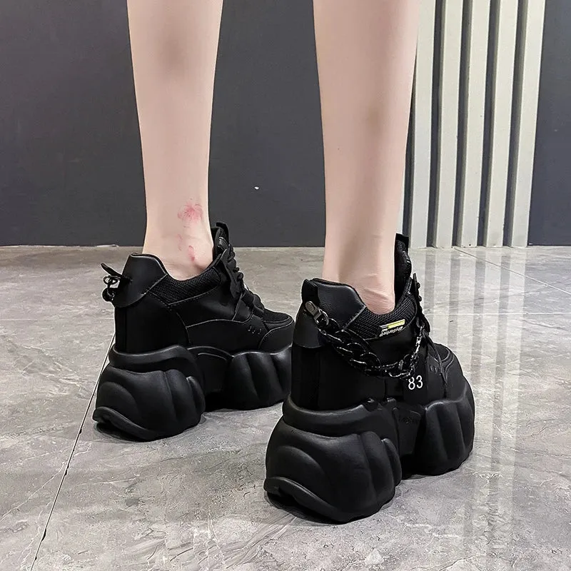 Joskaa 2024 New Black Platform Sneakers Women