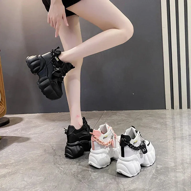 Joskaa 2024 New Black Platform Sneakers Women