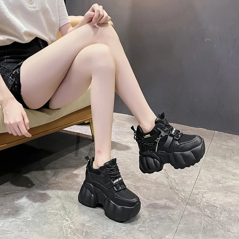 Joskaa 2024 New Black Platform Sneakers Women