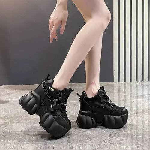 Joskaa 2024 New Black Platform Sneakers Women