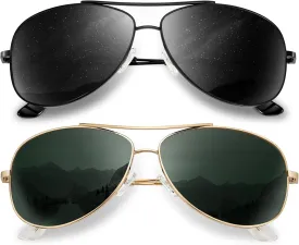 KALIYADI Polarized Aviator-Sunglasses-for-Men Women Mens-Sunglasses: Lightweight Polit Sun Glasses Upgraded UV400 for Driving