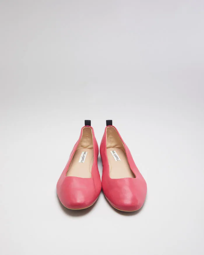 Karl Lagerfeld Paris Hot Pink Leather Ballet Pumps - UK10