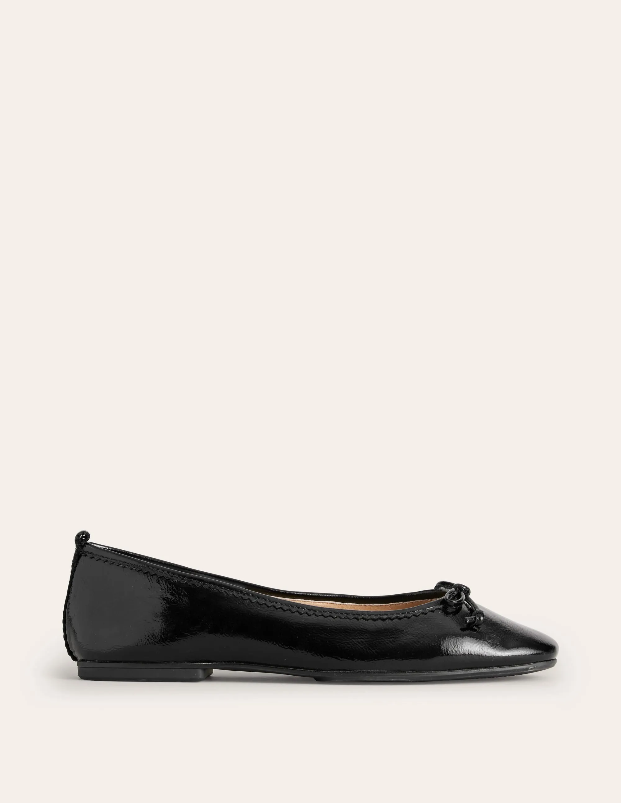 Kitty Flexi Sole Ballet Pumps-Black Patent