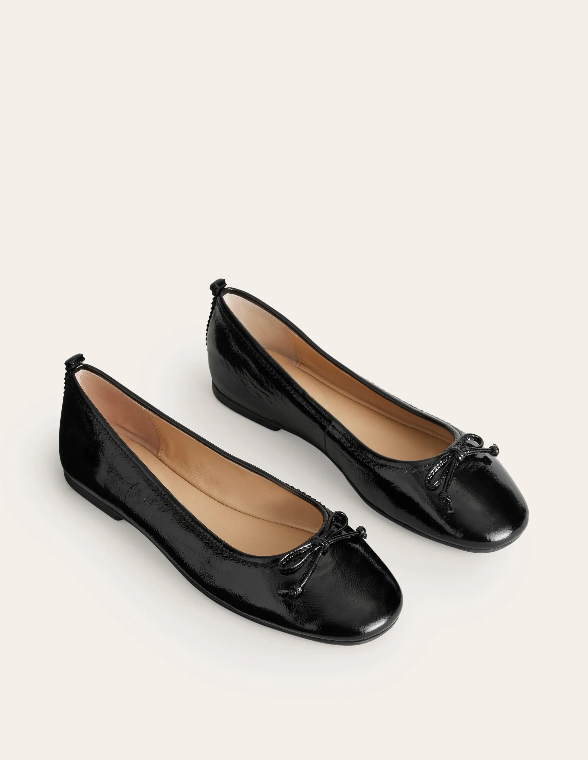 Kitty Flexi Sole Ballet Pumps-Black Patent