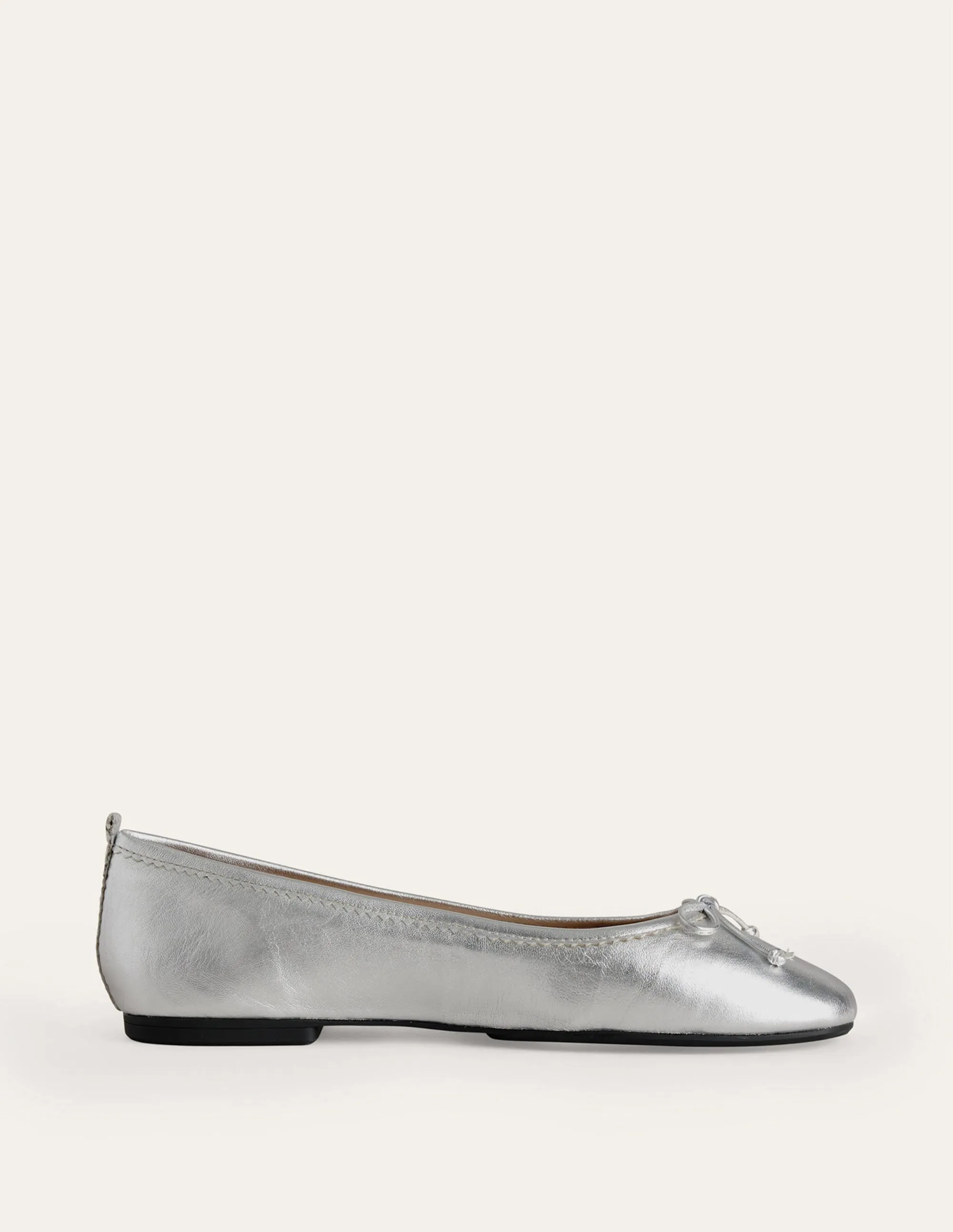 Kitty Flexi Sole Ballet Pumps-Silver Metallic