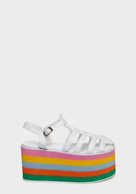Luxe Hustle Platform Sandals - White