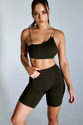 LuxLounge One Shoulder Illusion Top - Black