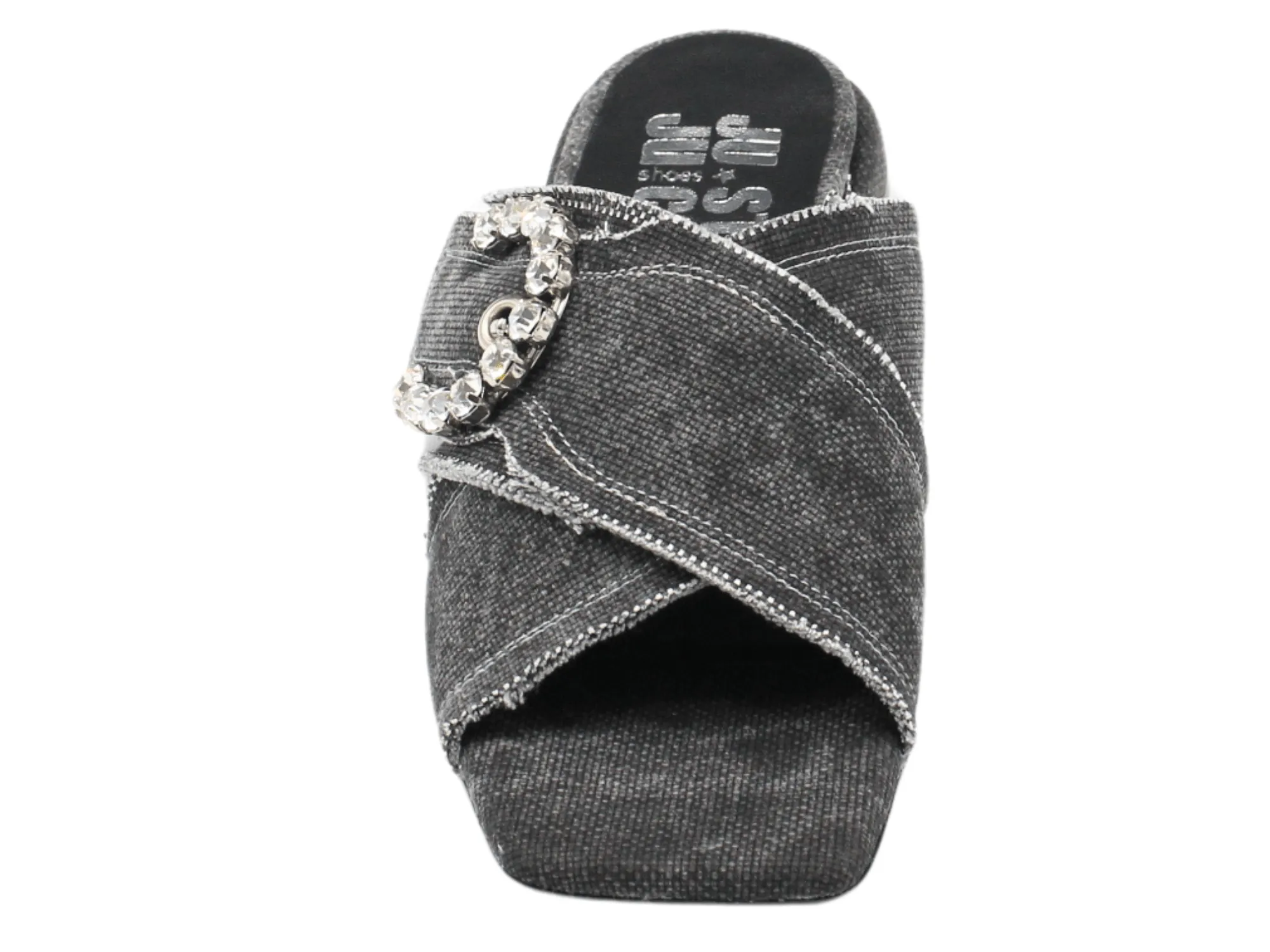 M397 Denim Heeled Slide