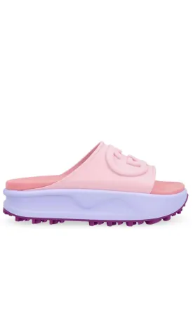 Miami GG-Embossed Pink Rubber Slides
