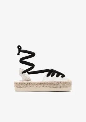 Off White Straps Espadrilles B&W