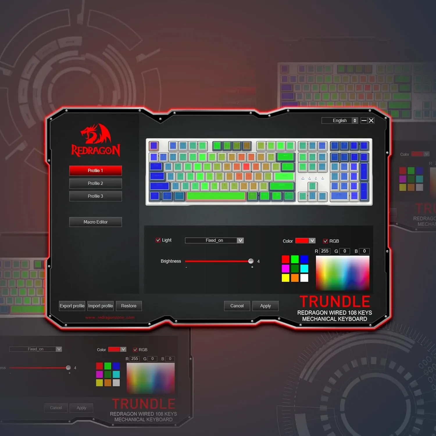 Redragon K668 RGB Gaming Keyboard, 108 Keys Wired Mechanical Keyboard w/Extra 4 Hotkeys, Sound Absorbing Foams, Upgraded Hot-swappable Socket, Mixed Color Keycaps x 2 Sets, Red Switch