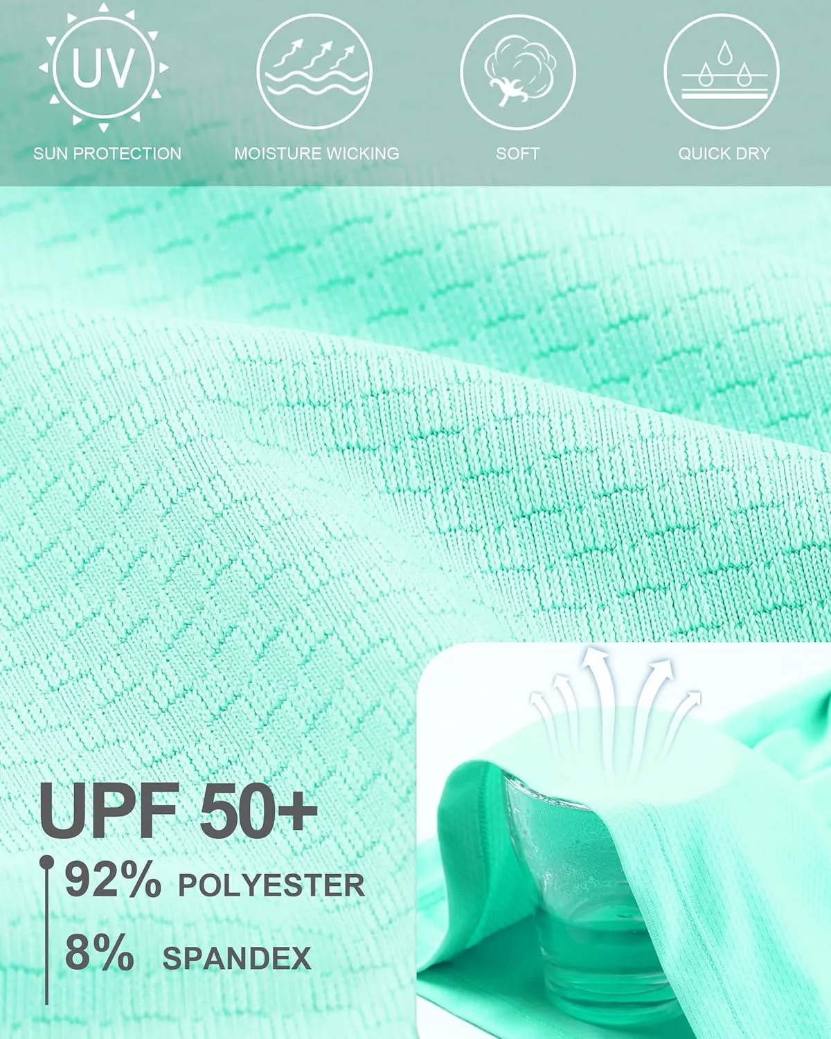 Roadbox Men's Rash Guard Short Sleeve, UPF 50  UV Sun Protection Water T-Shirts, Cool Dry Swim Shirts for Surf Beach Fishing