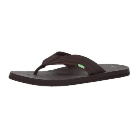 Sanuk Men's Flip Flops - Beer Cozy 2 Sandals Dark Brown | SMS10868-DKB