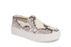 Snake Skin Style Platform Slip On Sneakers