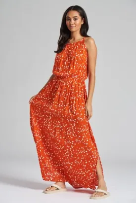 South Beach Red Spot Cami Maxi Dress