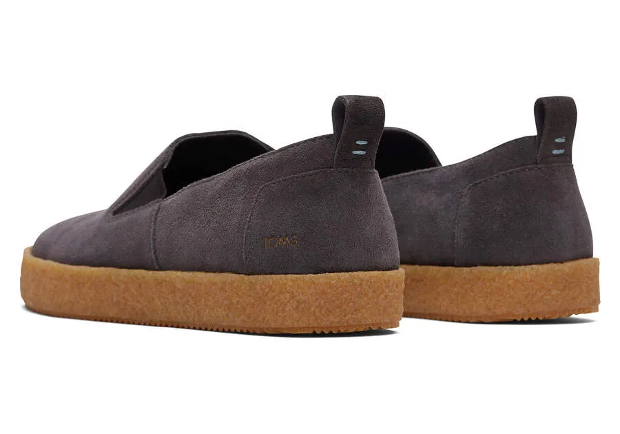 TOMS Mens Lowden Suede Espadrille - Pavement Grey