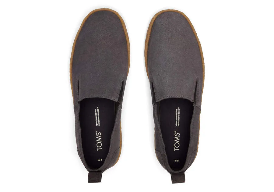 TOMS Mens Lowden Suede Espadrille - Pavement Grey
