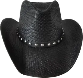 TOVOSO Straw Cowboy Hat for Women and Men with Shape-It Brim, Western Cowboy Hat, Orange/Beads - Tea Stain