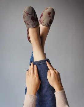 Tribal Birds Espadrilles Sage And Burgundy