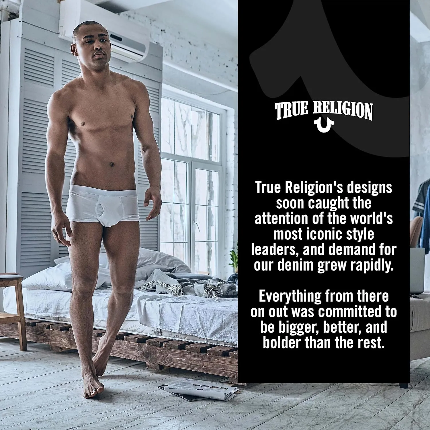 True Religion Mens Boxer Briefs Cotton Stretch Underwear for Men Pack of 4