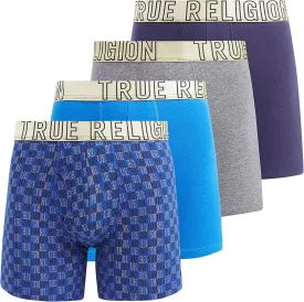 True Religion Mens Boxer Briefs Cotton Stretch Underwear for Men Pack of 4