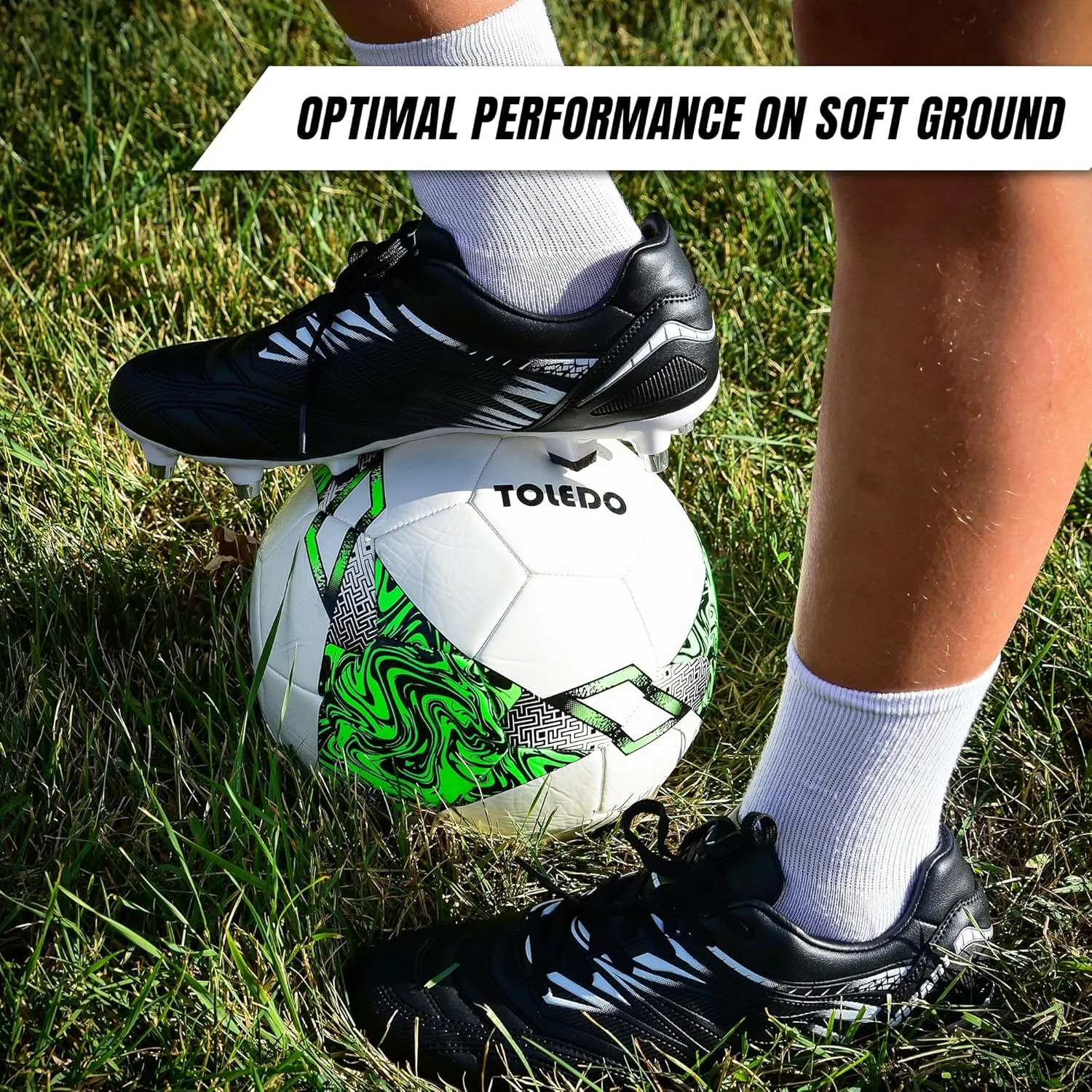 Vizari Men's Valencia SG Soft Ground Soccer Shoes/Cleats for Soft or Wet Playing Surfaces and Fields