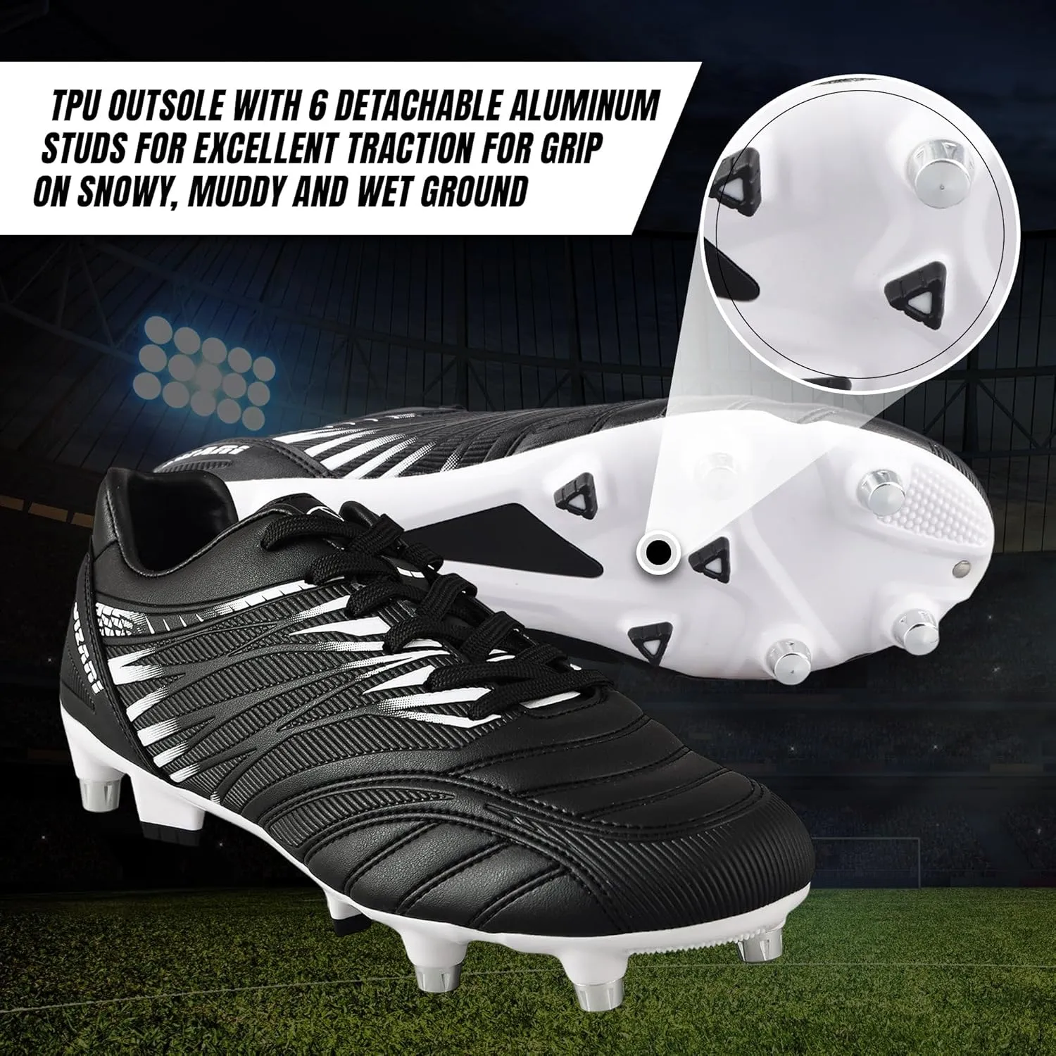 Vizari Men's Valencia SG Soft Ground Soccer Shoes/Cleats for Soft or Wet Playing Surfaces and Fields