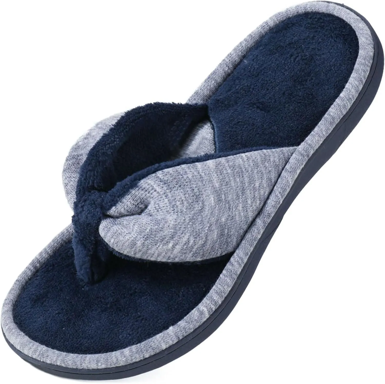 Wishcotton Women's Memory Foam Spa Thong Flip Flops Cozy Indoor Slippers, Ladies Summer Lightweight Open Toe House Sandals