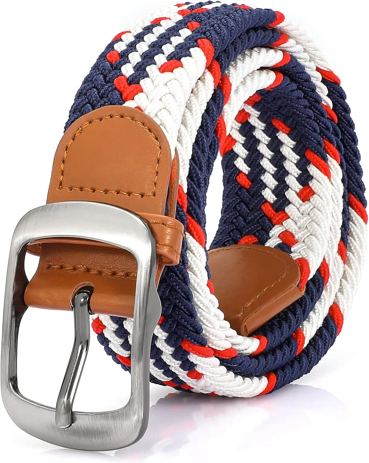 XZQTIVE Braided Belt Stretch Belt for Men and Women Multicolored Woven Golf Belt Elastic Jean Belts