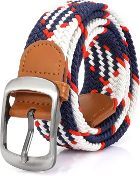 XZQTIVE Braided Belt Stretch Belt for Men and Women Multicolored Woven Golf Belt Elastic Jean Belts